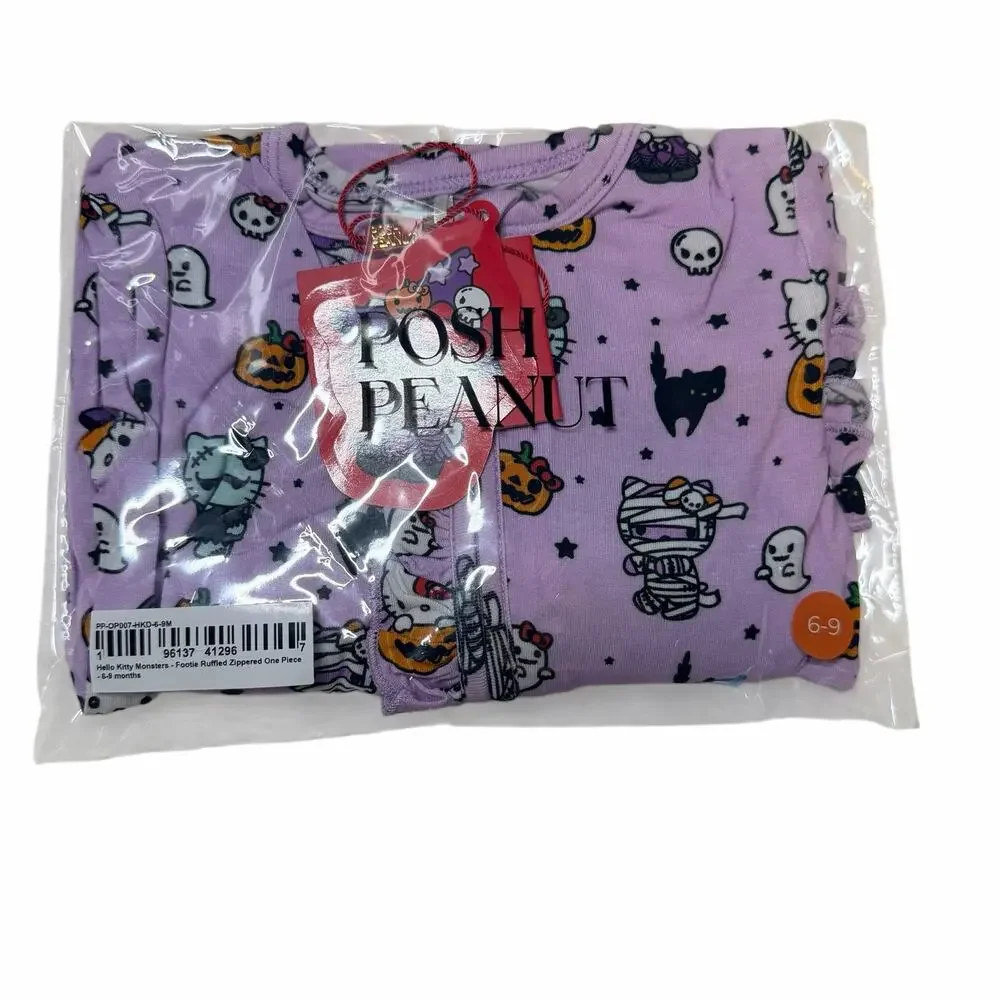 Posh Peanut Bamboo 6-9 M Ruffle Zippy Hello Kitty Halloween Monsters New in Bag